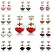 22PCS Multi-color Ball Stud Earrings Clear Rhinestone Crystal Two Sided Earrings