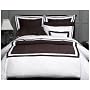 Pinzon Hotel Banded Egyptian Cotton Sateen Full/Queen Duvet, Espresso