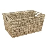 Small Rectangular Seagrass Magazine Storage Basket
