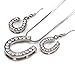 Soulbreezecollection Cowgirl Lucky Western Horseshoe Horse Shoe Charm Pendant Necklace & Earrings 2-piece Set Jewelry
