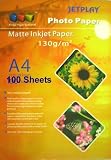 A4 MATT INKJET PHOTO 130 gsm PAPER 100 Sheets Compatible with all Inkjet Printers