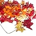 Set of 4 Autumn Garlands with Artificial Mixed Fall Color Maple Leaves - Each Measures 6 Foot so You Get 24 Feet Total!
