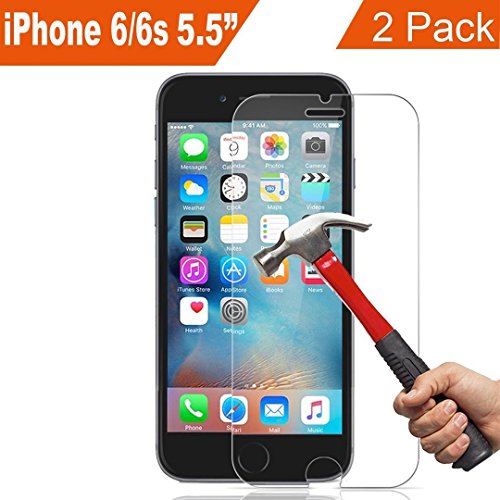 New Version iPhone 6S Glass Screen Protector Anti-Blue Light [2 Packs] GkGk 2.5D Round Edge Tempered Glass 0.26mm HD Ultra Clear 9H Hardness Anti-Fingerprint Anti-Scratch Shockproof(4.7INCH)