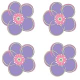 Brewster WPF93730 Wall Pops Poppie Removable Wall Art, Purple Flower