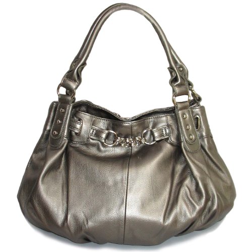 Large Slouchy Hobo Handbag (Pewter Gray)
