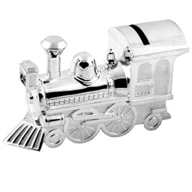 Christening Gifts. Boys Girls. Silver Train Money Box