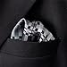Shlax&Wing Checked Black Grey Handkerchieves Mens Neckties Hanky Pocket Square