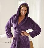 Produkt-Bild: Morgenstern, Bademantel mit Kapuze aus Microfaser f&uuml;r Damen, S bis XL, -Gr. L, Farbe lila