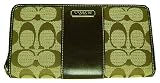Coach Penelope Op Art Accordian Zip Wallet Khaki