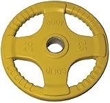 Body-Solid Colored Rubber Grip Olympic Plates (Yellow) - 25 lb pair