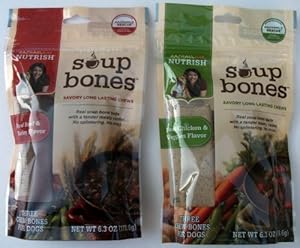 Variety Rachael Ray Nutrish Soup Bones Dog Treats (2 Pack) Real Beef & Barley and Chicken & Veggies - Each Pack 6.3 oz/ 3 Chew Treats
