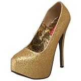 Bordello by Pleaser Women's Teeze-31G Pump,Gold Mini Glitter,10 M US