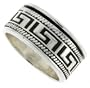 Sterling Silver 1/2" (13 mm) Greek Key Design Spinner Ring Size 14