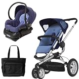 Quinny BUZ3TRSTEB1 Buzz 3 Travel System Electric Blue with Diaper Bag