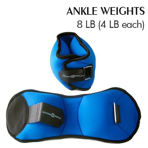 Fitness Republic Ankle Weights for Workout (Total Weight: 8 Lbs, 4 Lbs Each - Blue) On Sale