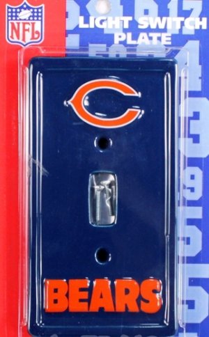 NFL 6-Inch by 3-1/4-Inch Light Switch Cover, Sculpted, 3-D, Chicago Bears