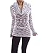 PattyBoutik Cowl Neck Long Sleeve Ribbed Hem Multi Color Pullover Open Knit