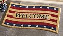 Patriotic Stars And Stripes Front Door Welcome Mat By Collections Etc