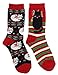 Davco Women's Christmas Kitty Cat Crew Socks (2Pr), One Size