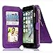 iPhone 7 Plus Case, iPhone 8 Plus Case, CaseUp 12 Card Slot - [Zipper Cash Storage] Premium Flip PU Leather Wallet Case Cover With Detachable Magnetic Hard Case - Purple