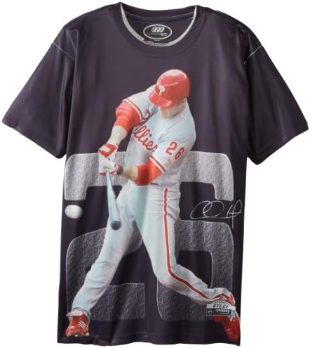 MLB Men's Philadelphia Phillies Chase Utley Sublimated High Definition Photo Tee Shirt (Graphite) (Phillies, Medium)