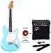 Short Scale Blue Electric Guitar Package SX SST 62 3/4 PBU + GA1065 STCAD