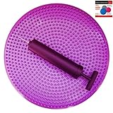 Air Stability Wobble Cushion, Purple, 35cm/14in Diameter, Balance Disc, Pump Included