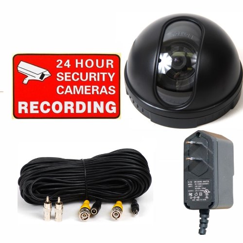 Hi Resolution 420 TVL Mini CCD surveillance 3.6mm Lens dome home security camera with Free 12V 500ma Camera Regulated Power Supply and 50ft Video Power Cable free surveillance DeCal 1VL