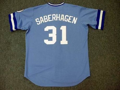 BRET SABERHAGEN Kansas City Royals 1985 Majestic Cooperstown Throwback Baseball Jersey, LARGE