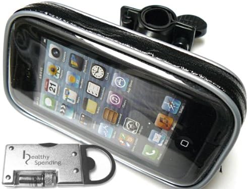 Water Resistant Adjustable Bicycle Bike Mount Clip Compatable For iPhone 5 Lifeproof Case. Plus Emergency Combo Tool (By Healthy Spending)