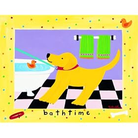 Art4Kids Bath Time Dog withTub Mounted Art Print -16