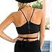 AutumnFall Women Strappy Crop Tank Tops Bustier Cutout Padded Bra Cami (S, Black)