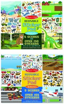 Melissa &amp; Doug Vehicles and Habitats Reusable Bundle Sticker Pad-Product Dimensions: 14 x 11 x 1 inches ; 1.6 pounds -Shipping Weight: 1.6 pounds- E-book for You@