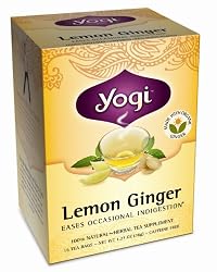 Yogi Lemon Ginger, Herbal Tea Supplement, 16-Count Tea Bags (Pack of 6)