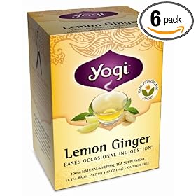 Yogi Lemon Ginger, Herbal Tea Supplement, 16-Count Tea Bags (Pack of 6)