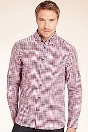 Blue Harbour Pure Cotton Mini Gingham Check Oxford Shirt