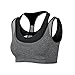 Zerlar Double Layer Seamless Sports Bra High Impact Racerback Yoga Sports Bra, Gray, Large