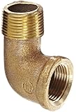 Anderson Metals 38116 Red Brass Pipe Fitting, 90 Degree Street Elbow, 3/4" Female x 3/4" Male
