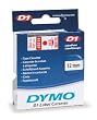 DYMO Labeling Tape, D1, Split Back, Adhesive, Easy Peel, 1/2"x23', Red on White
