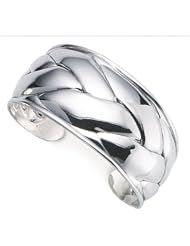 Sterling Silver Woven Taper Cuff Bracelet 30mm