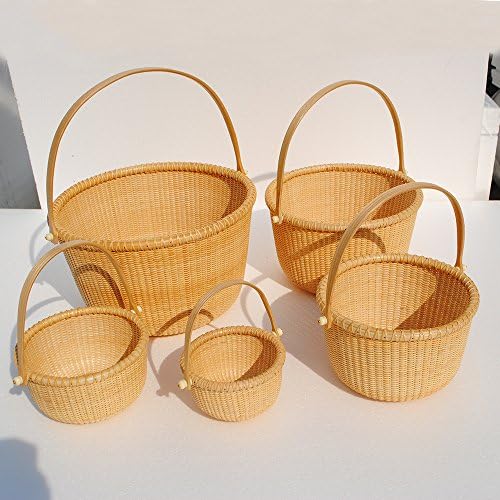 Perfect Gift Hand Woven Natual Color Rattan Storage Basket,Display Decorative Basket With Handle for Picnic,Fruits,pets
