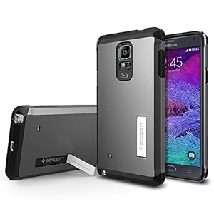 Galaxy Note 4 Case, Spigen Tough Armor Case for Note 4 - Retail Packaging - Gunmetal (SGP11139)
