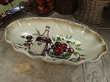Baby Keepsake: Ceramic deep oval bowl Antique Wine design - D`Lusso Collections (Set of 7)