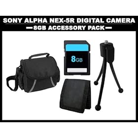 Professional 8GB Accessory Kit for Sony Alpha NEX-5R Digital Camera