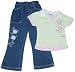 Little Girls' Outfit with Flare Jeans and Layered Polo