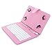 Masione Keyboard and Case for 7-Inch Tablets (7 Inch USB TO Micro USB Keyboard, Pink)