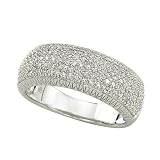 14K White Gold Pave Set 3/8 ct. Diamond Ring