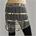 Bellyqueen Belly Dance Hip Scarf, Silver Coins In Rows Style