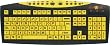 Large Print Spanish (Latin American) USB Computer Keyboard for Visually Impaired - Yellow Keys with Black Letters