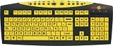 Large Print Spanish (Latin American) USB Computer Keyboard for Visually Impaired - Yellow Keys with Black Letters